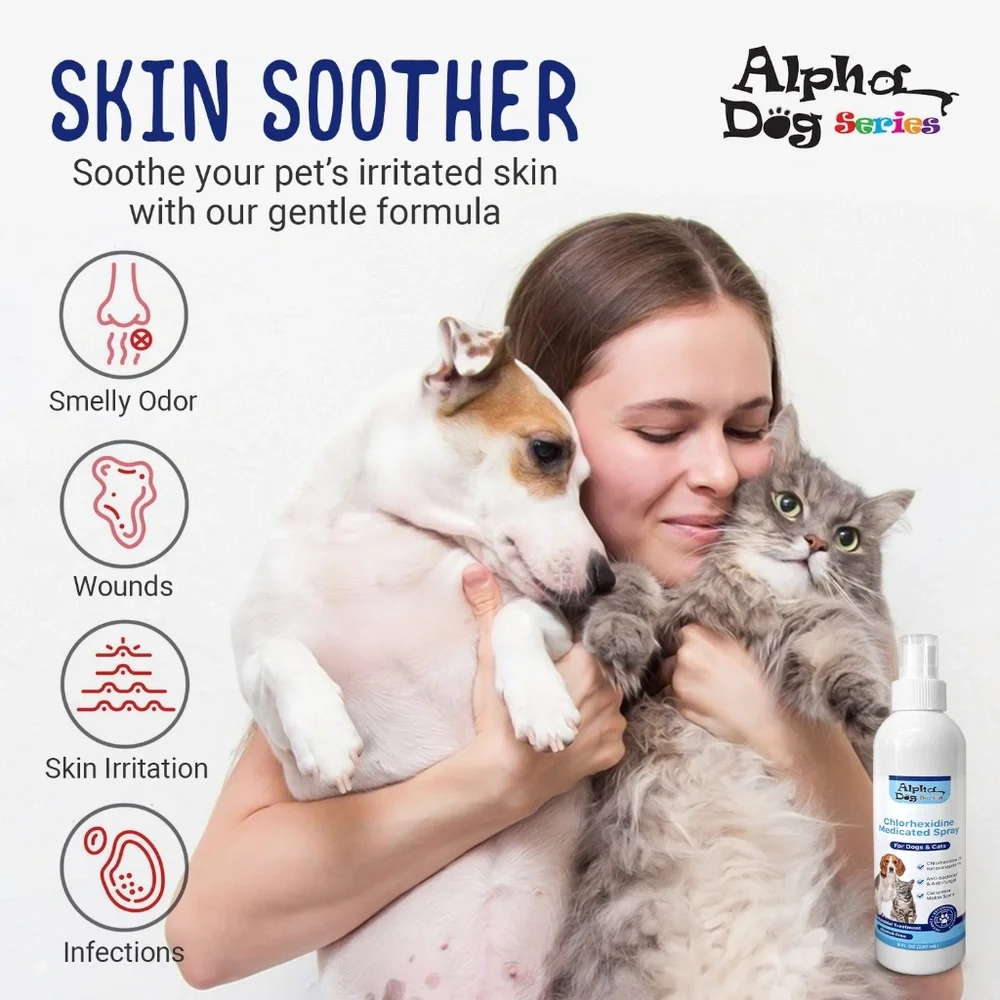Alpha Dog Series Chlorhexidine Ketoconazole Anti Itch Hot Spot Relief Spray